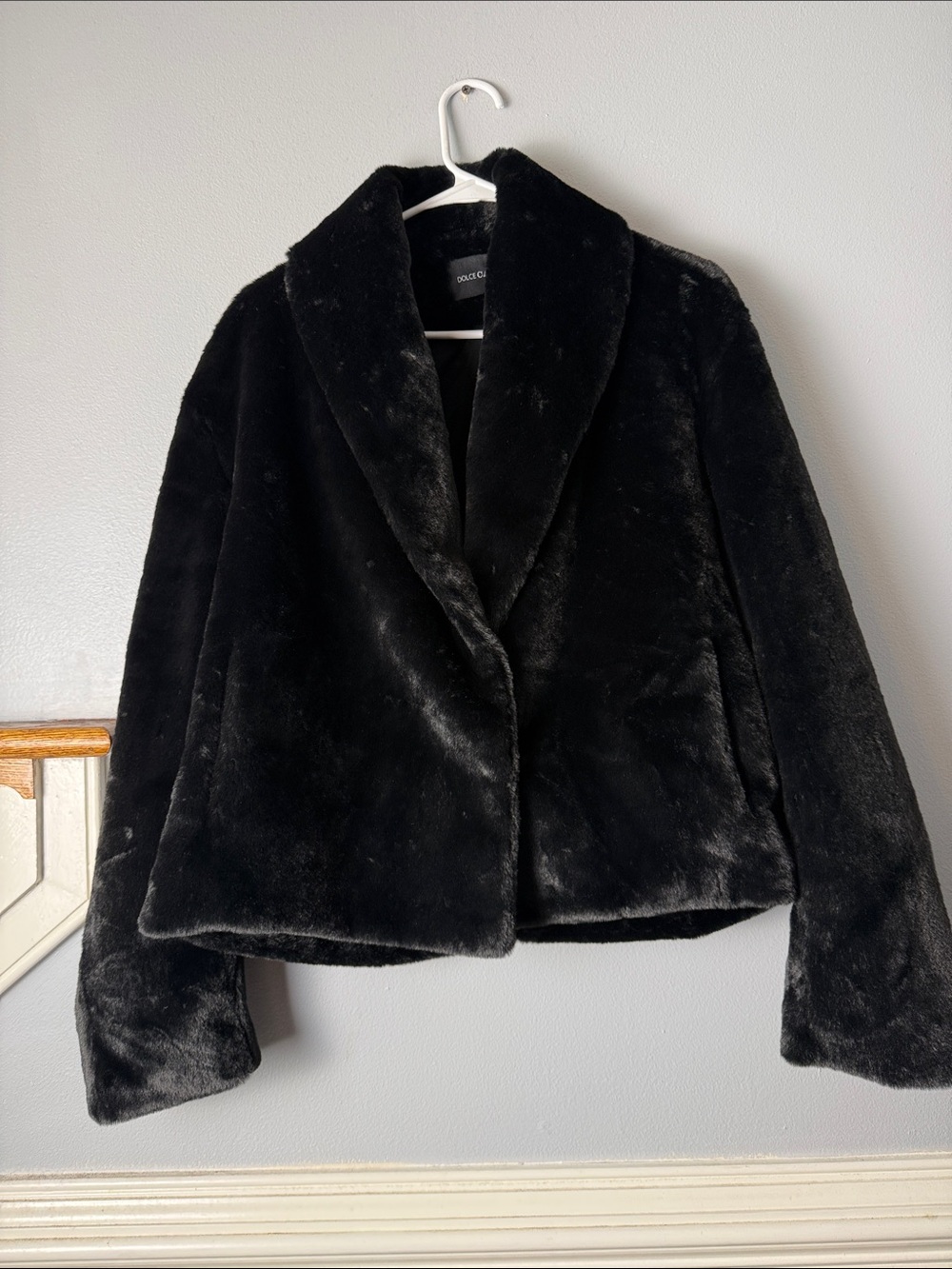 Dolce Cabo Black Faux Fur Teddy Jacket